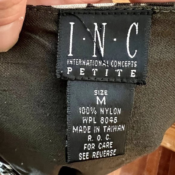 I.N.C International Concepts Brown and Cream Floral print Blouse Size M Petite - Picture 5 of 6